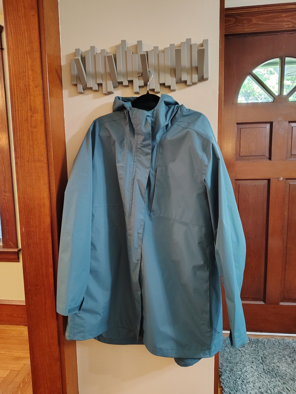 Lands' End Plus Size Women's Teal Hooded Rain Jacket